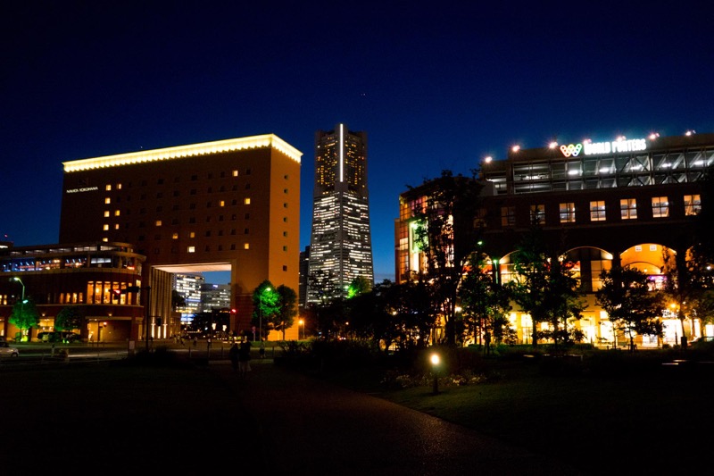 横浜の夜景を撮影